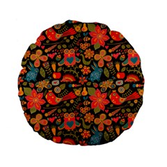 Khokhloma Standard 15  Premium Flano Round Cushions by goljakoff