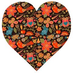 Khokhloma Wooden Puzzle Heart by goljakoff