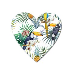 Tropical flowers Heart Magnet