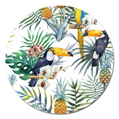 Tropical flowers Magnet 5  (Round)