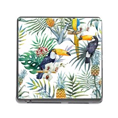 Tropical flowers Memory Card Reader (Square 5 Slot)