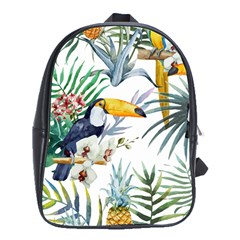 Tropical flowers School Bag (XL)