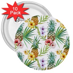 Tropical pineapples 3  Buttons (10 pack) 