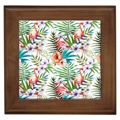 Tropical flamingo Framed Tile