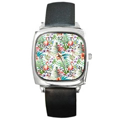 Tropical Flamingo Square Metal Watch by goljakoff