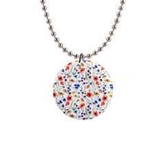 Flowers Pattern 1  Button Necklace by goljakoff