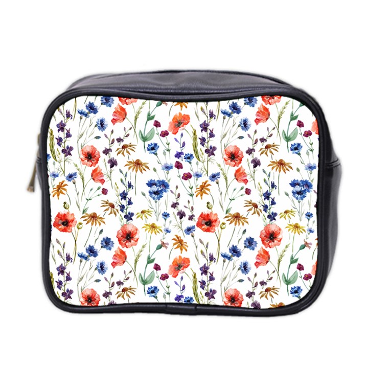 Flowers pattern Mini Toiletries Bag (Two Sides)