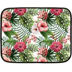 Tropical Flowers Double Sided Fleece Blanket (mini)  by goljakoff