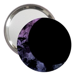 Floral Pink And Purple Moon 3  Handbag Mirrors by Dazzleway