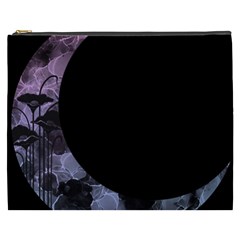 Floral Pink And Purple Moon Cosmetic Bag (xxxl)