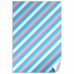 Transgender Pride Diagonal Stripes Pattern Canvas 12  X 18  by VernenInk
