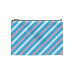 Transgender Pride Diagonal Stripes Pattern Cosmetic Bag (medium) by VernenInk