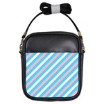 Transgender Pride Diagonal Stripes Pattern Girls Sling Bag Front