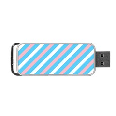 Transgender Pride Diagonal Stripes Pattern Portable Usb Flash (one Side) by VernenInk