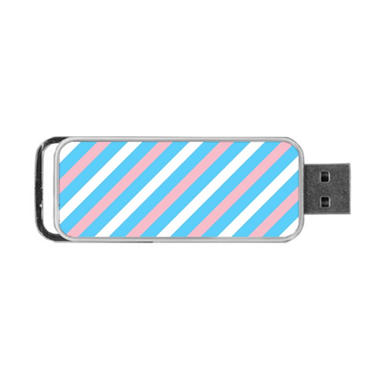 Transgender Pride Diagonal Stripes Pattern Portable USB Flash (One Side)