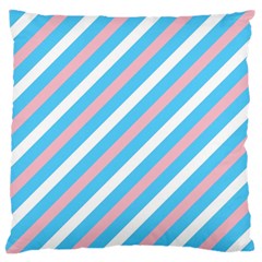 Transgender Pride Diagonal Stripes Pattern Large Flano Cushion Case (two Sides) by VernenInk