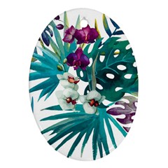 Tropical Flowers Oval Ornament (two Sides) by goljakoff