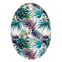 Tropical Flowers Pattern Oval Ornament (two Sides) by goljakoff