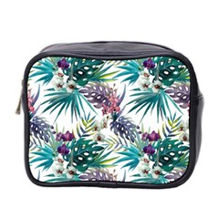 Tropical Flowers Pattern Mini Toiletries Bag (two Sides) by goljakoff