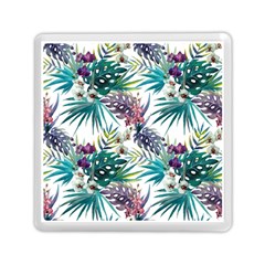 Tropical Flowers Pattern Memory Card Reader (square) by goljakoff