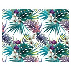 Tropical Flowers Pattern Double Sided Flano Blanket (medium)  by goljakoff