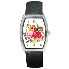 Garden Flowers Barrel Style Metal Watch by goljakoff