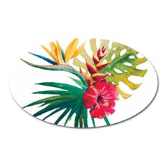 Tropical Flowers Oval Magnet by goljakoff