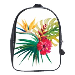 Tropical Flowers School Bag (large) by goljakoff