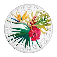 Tropical Flowers Ornament (round Filigree) by goljakoff