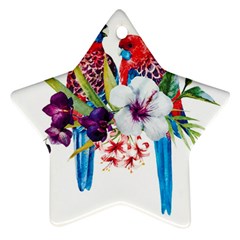 Tropical Parrots Star Ornament (two Sides) by goljakoff