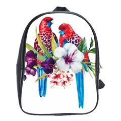 Tropical Parrots School Bag (xl) by goljakoff