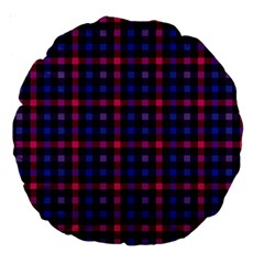 Bisexual Pride Checkered Plaid Large 18  Premium Round Cushions by VernenInk