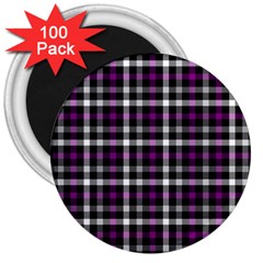 Asexual Pride Checkered Plaid 3  Magnets (100 Pack) by VernenInk