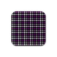 Asexual Pride Checkered Plaid Rubber Square Coaster (4 Pack)  by VernenInk