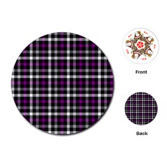 Asexual Pride Checkered Plaid Playing Cards Single Design (round) by VernenInk