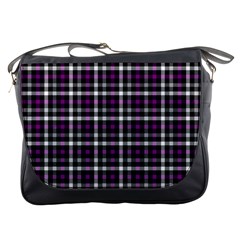 Asexual Pride Checkered Plaid Messenger Bag by VernenInk