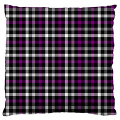 Asexual Pride Checkered Plaid Large Flano Cushion Case (two Sides) by VernenInk