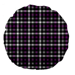 Asexual Pride Checkered Plaid Large 18  Premium Flano Round Cushions by VernenInk