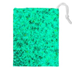 Aqua Marine Glittery Sequins Drawstring Pouch (4xl) by essentialimage