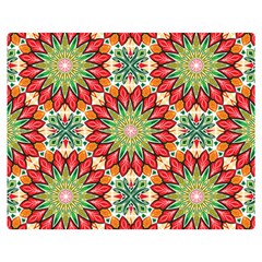 Red Green Floral Pattern Double Sided Flano Blanket (medium)  by designsbymallika