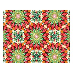 Red Green Floral Pattern Double Sided Flano Blanket (large)  by designsbymallika