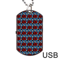 Red And Blue Dog Tag Usb Flash (two Sides) by Sparkle