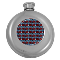 Red And Blue Round Hip Flask (5 Oz) by Sparkle