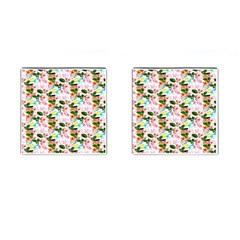 Painted Flowers Cufflinks (square) by Sparkle