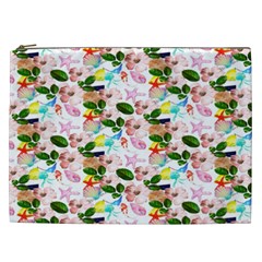 Painted Flowers Cosmetic Bag (xxl) by Sparkle