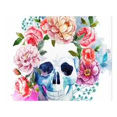 Skull And Flowers Double Sided Flano Blanket (large)  by goljakoff