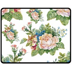 Vintage Flowers Double Sided Fleece Blanket (medium)  by goljakoff