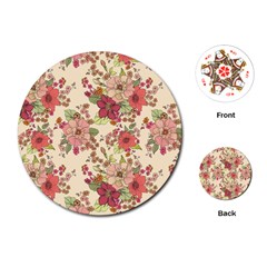 Vintage Garden Flowers Playing Cards Single Design (round) by goljakoff