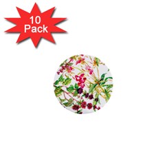 Spring Flowers 1  Mini Buttons (10 Pack)  by goljakoff