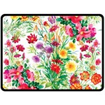 Summer flowers Double Sided Fleece Blanket (Large)  80 x60  Blanket Front